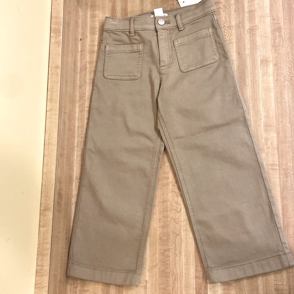 NWT JCrew CrewCuts Girls Patch Pocket Stretch Wide Leg Jean, 6